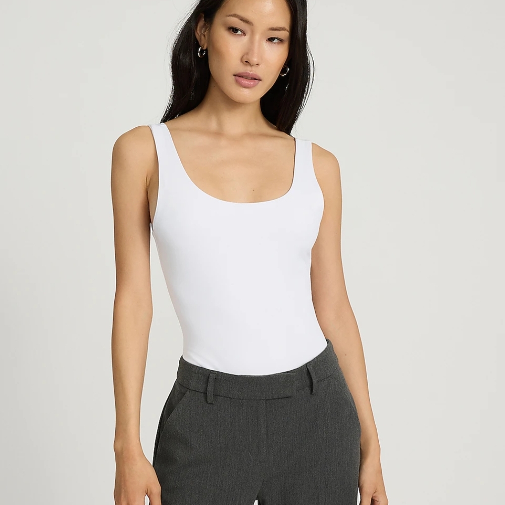 Express White Fitted Bodysuit